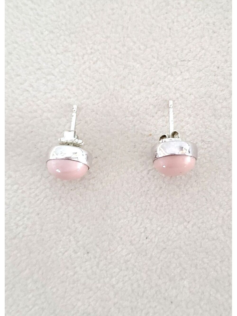 Vintage Sterling Silver Pink Lucite Stud Earrings - Picture 3 of 5